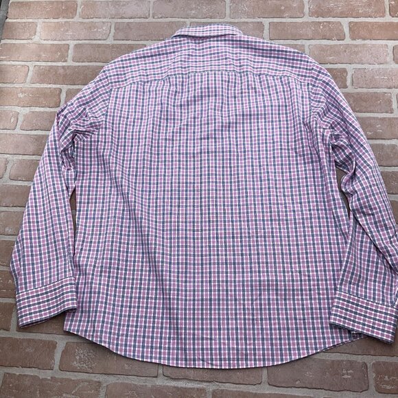 Untuckit Shirt Mens 2XLarge Purple‎ Blue Check Regular Cotton Wrinkle Free - Picture 10 of 11